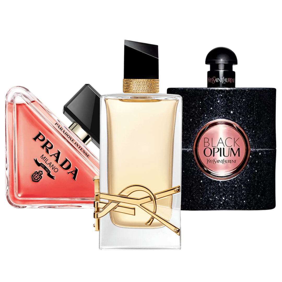Combo de 3 Perfumes Prada Paradoxe,  Black Opium Yves Saint Laurent, Libre 100ml